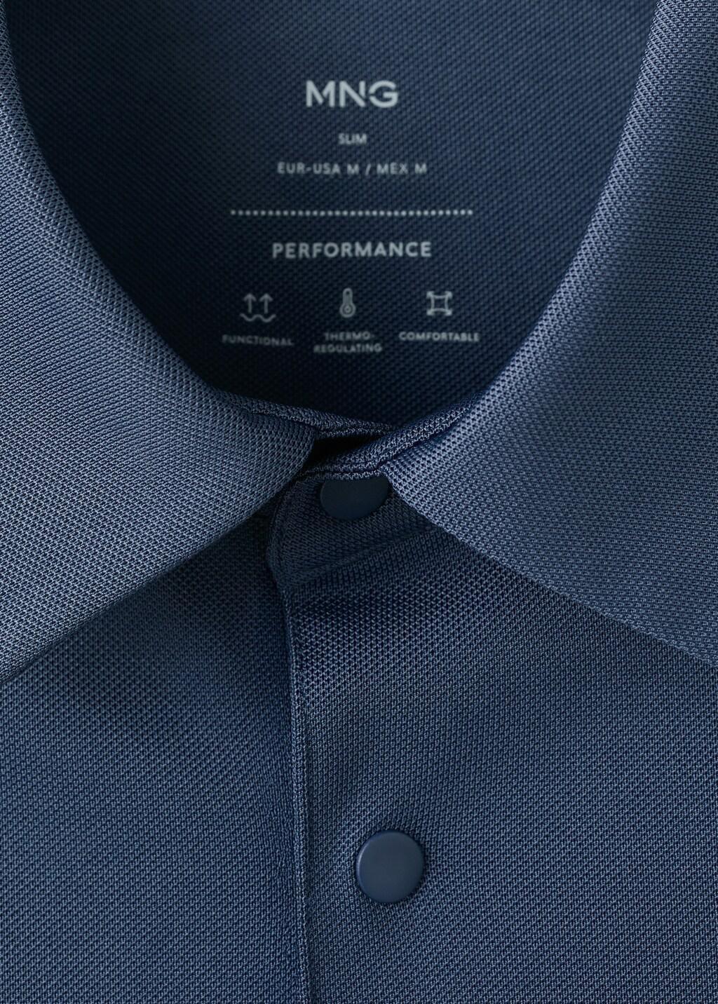 Blue Coolmax Slim Fit Polo Shirt, Medium Blue, large image number 1