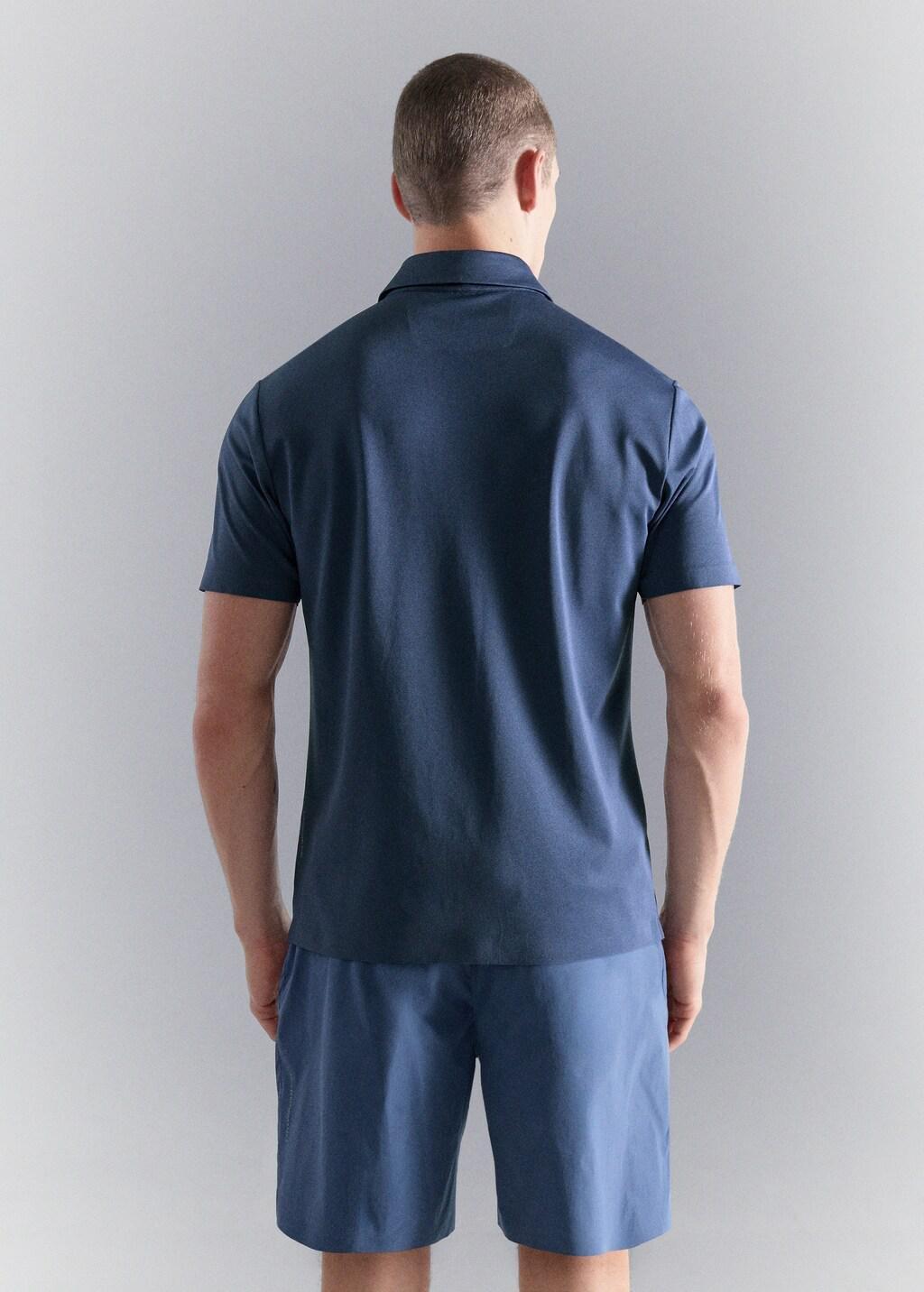 Blue Coolmax Slim Fit Polo Shirt, Medium Blue, large image number 2