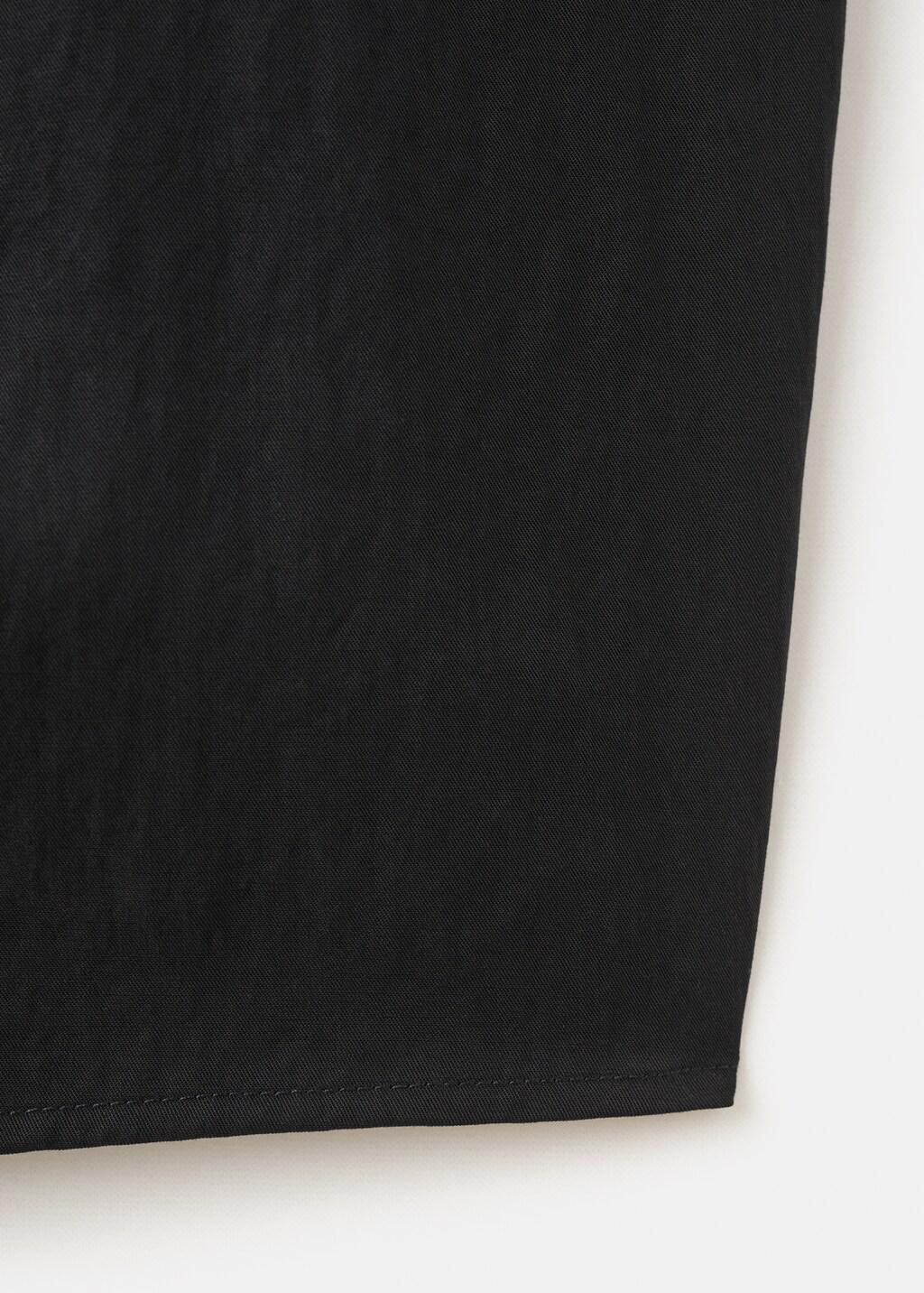 Black Lyocell Top With Double Straps, Black, large image number 5