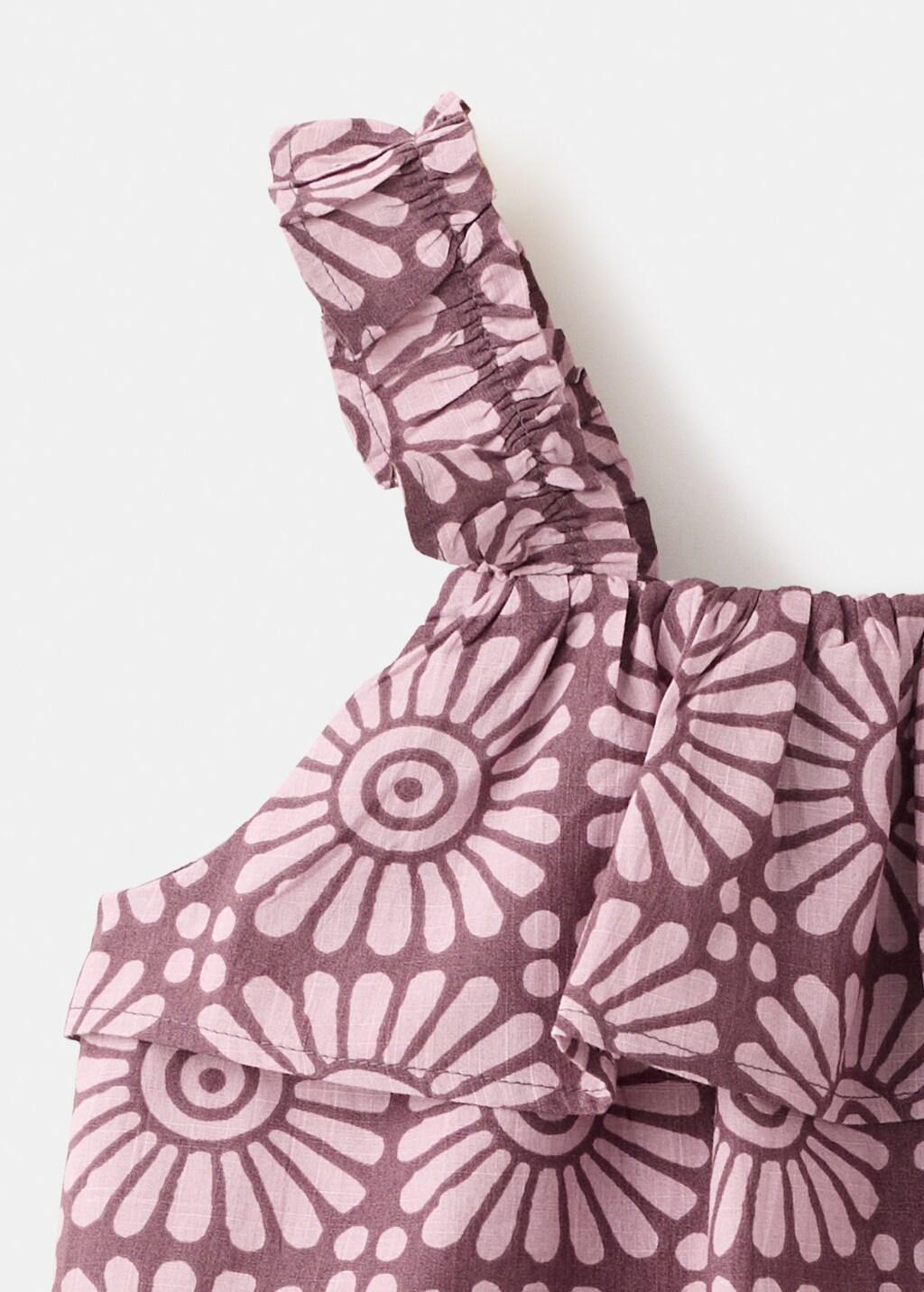 Purple Lt Pastel Ruffles Printed Blouse, Kids Girl, 0201_68, large image number 0