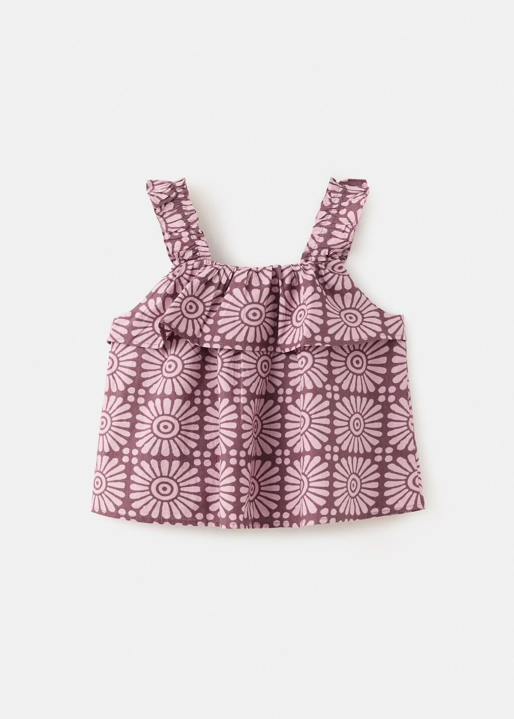 Purple Lt Pastel Ruffles Printed Blouse, Kids Girl, 0201_68, large image number 1