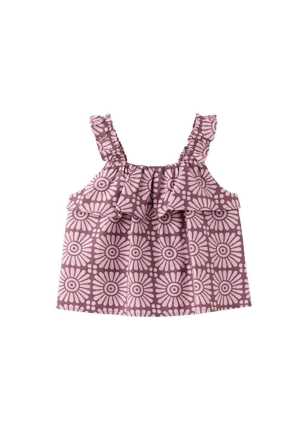 Purple Lt Pastel Ruffles Printed Blouse, Kids Girl, 0201_68, large image number 5