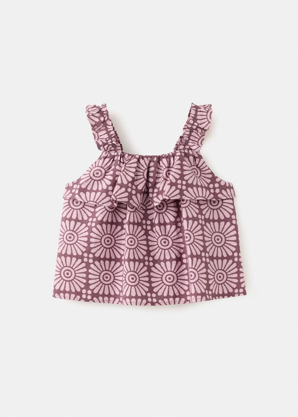 Purple Lt Pastel Ruffles Printed Blouse, Kids Girl, 0201_68, large image number 6
