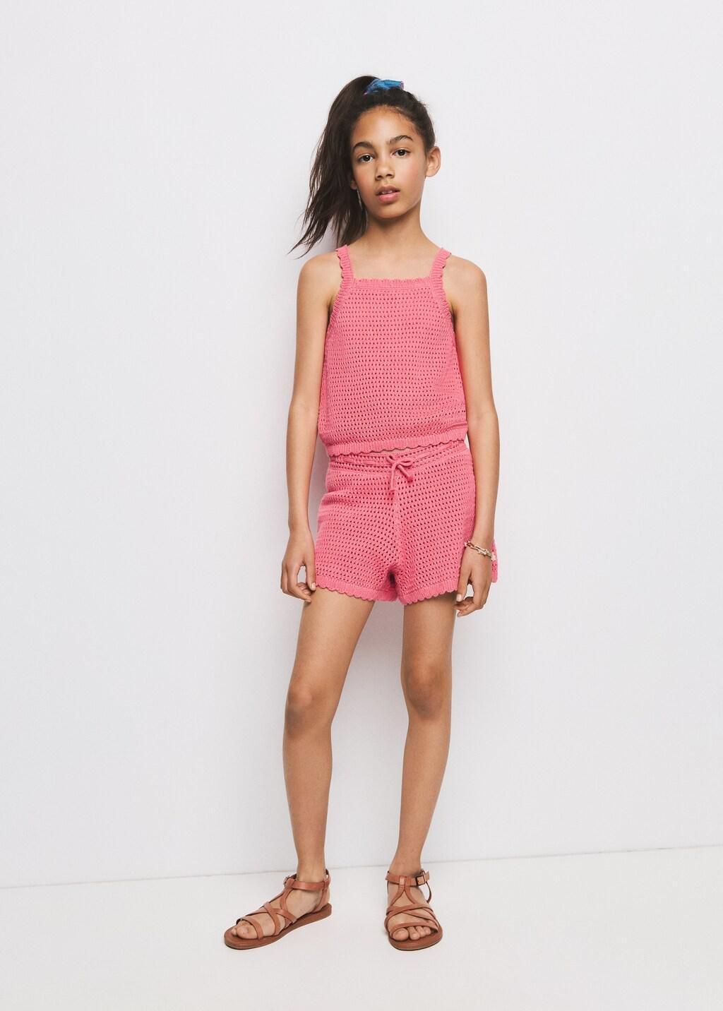 MEDIUM PINK Crochet top, Kids Girl, 0201_89, large image number 0