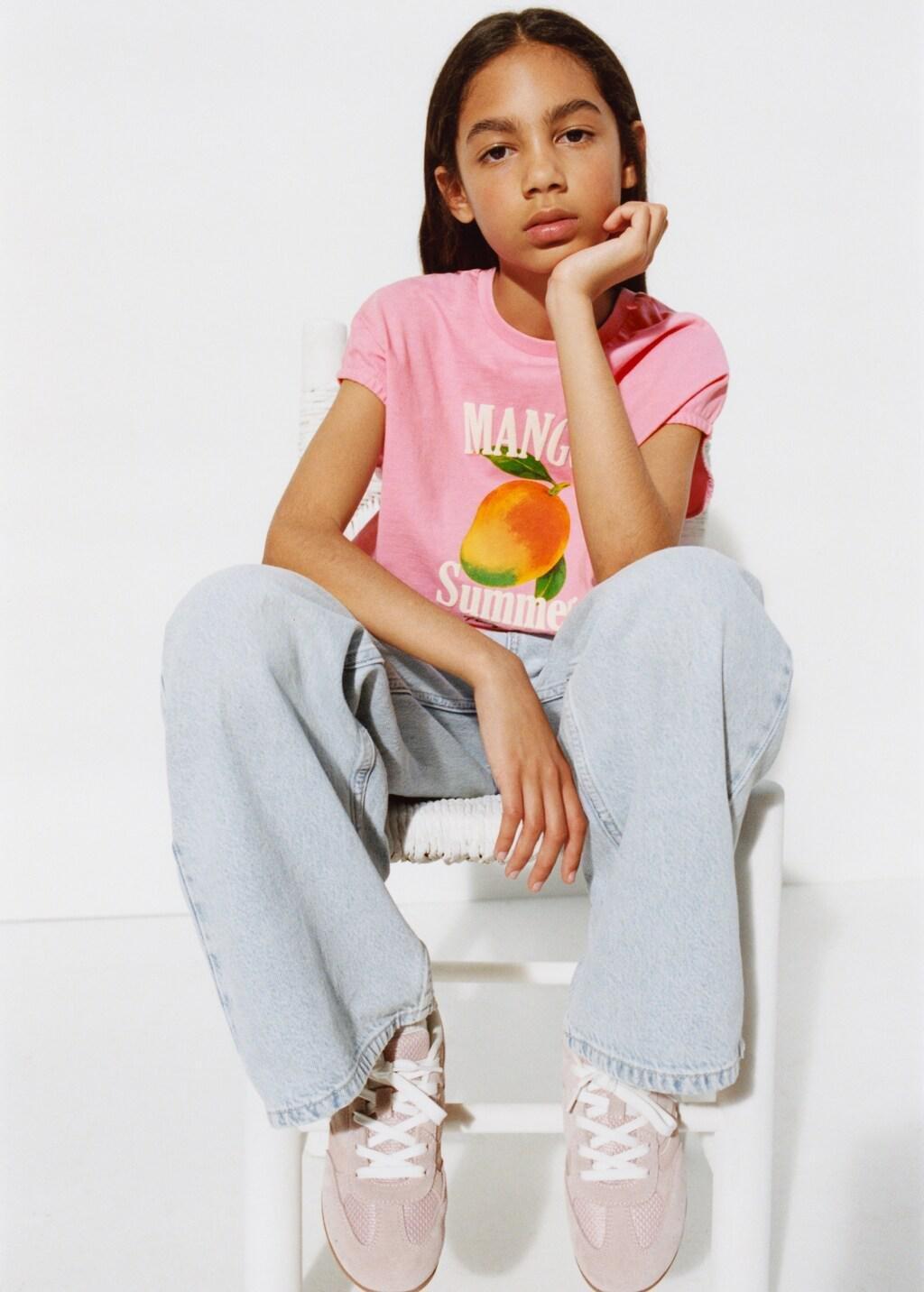 Pink Printed Cotton-Blend T-Shirt, Kids Girl, Pink, large image number 3