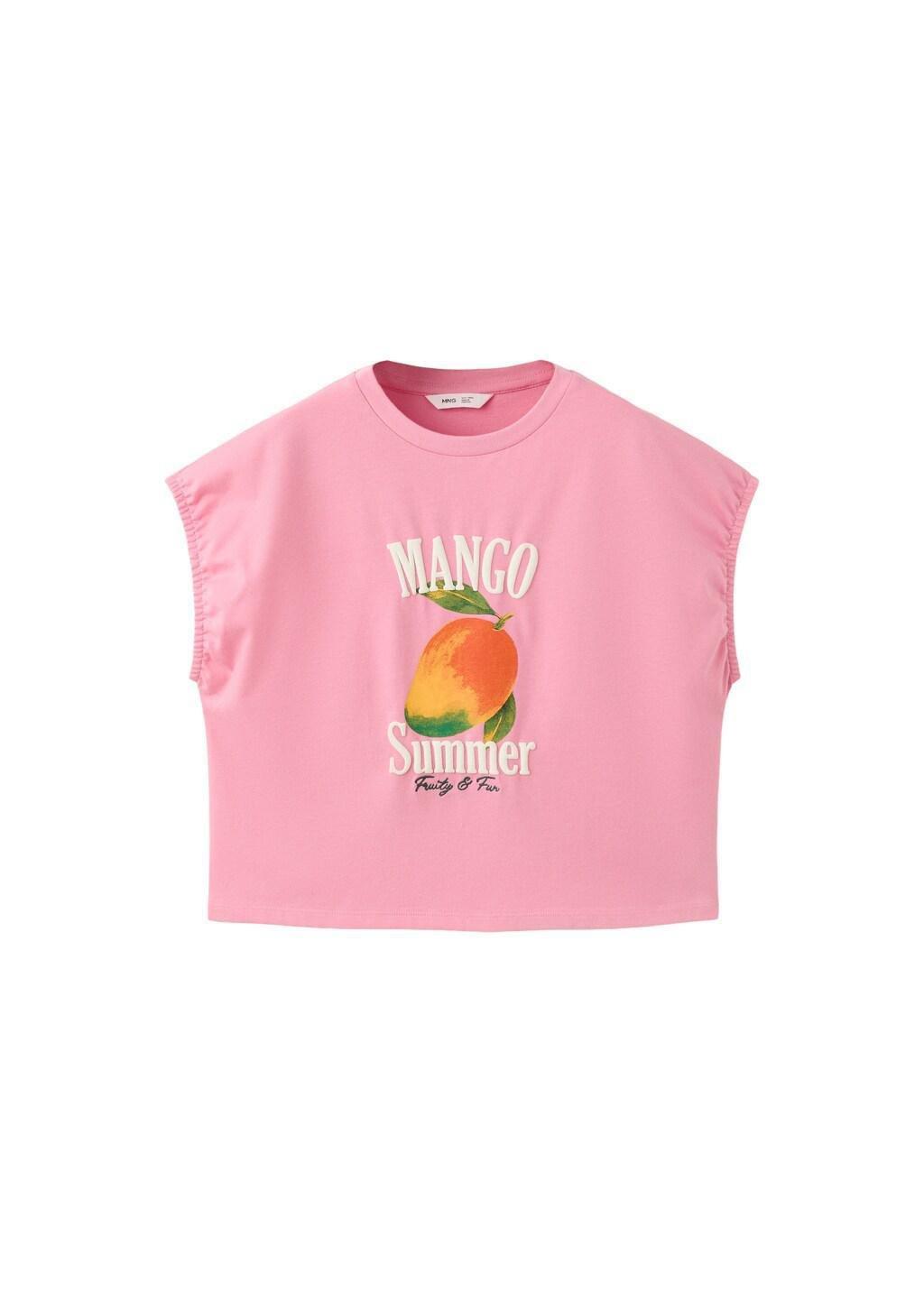 Pink Printed Cotton-Blend T-Shirt, Kids Girl, Pink, large image number 4