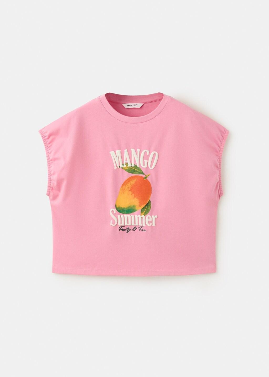 Pink Printed Cotton-Blend T-Shirt, Kids Girl, Pink, large image number 5