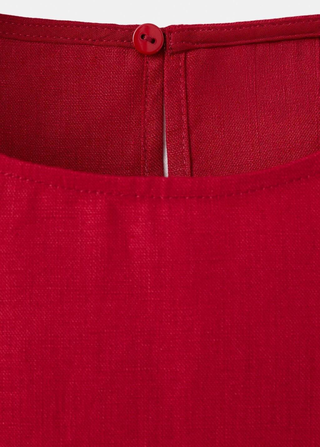 Red Linen Top With Ties, 0201_70, large image number 1