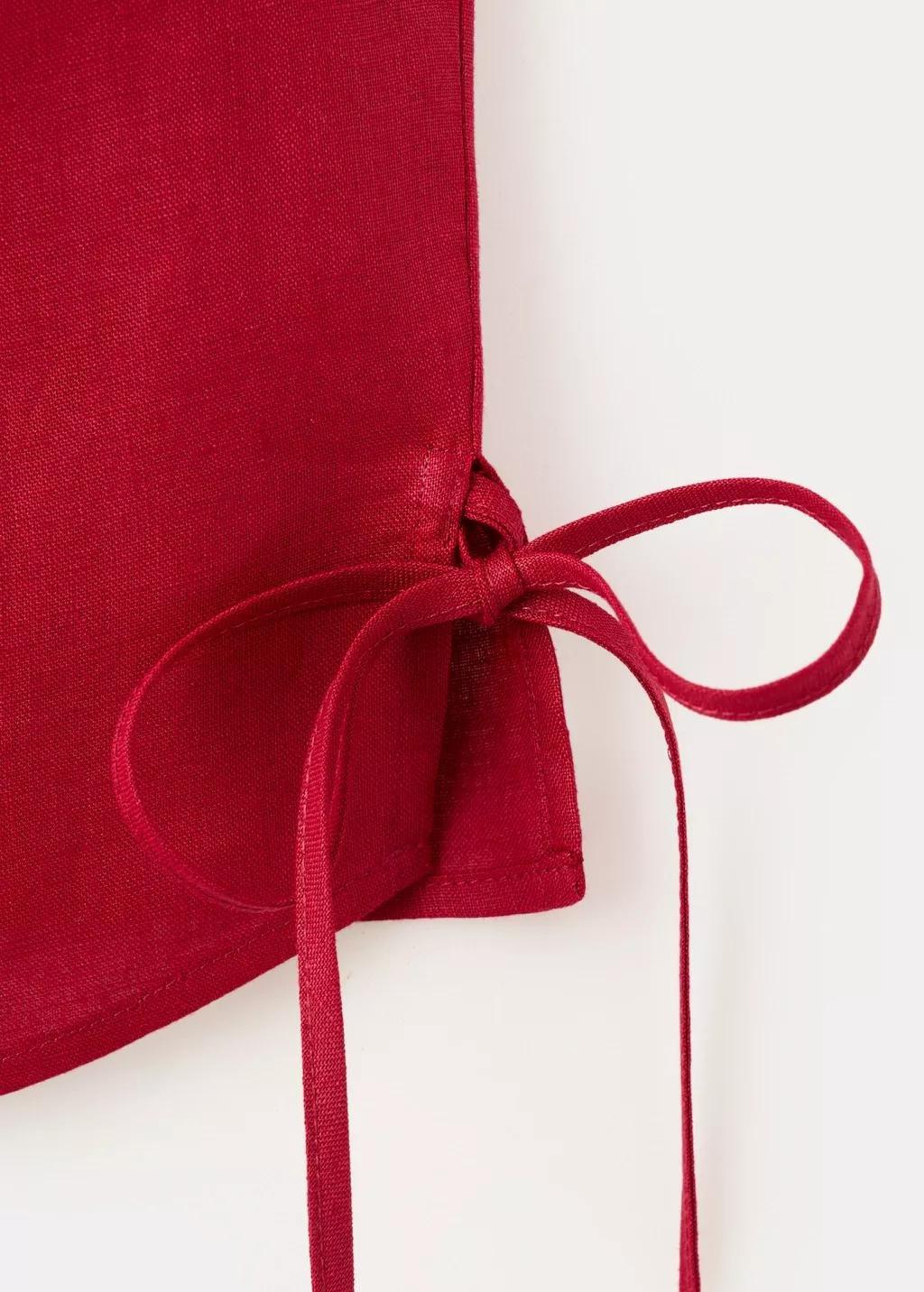 Red Linen Top With Ties, 0201_70, large image number 5