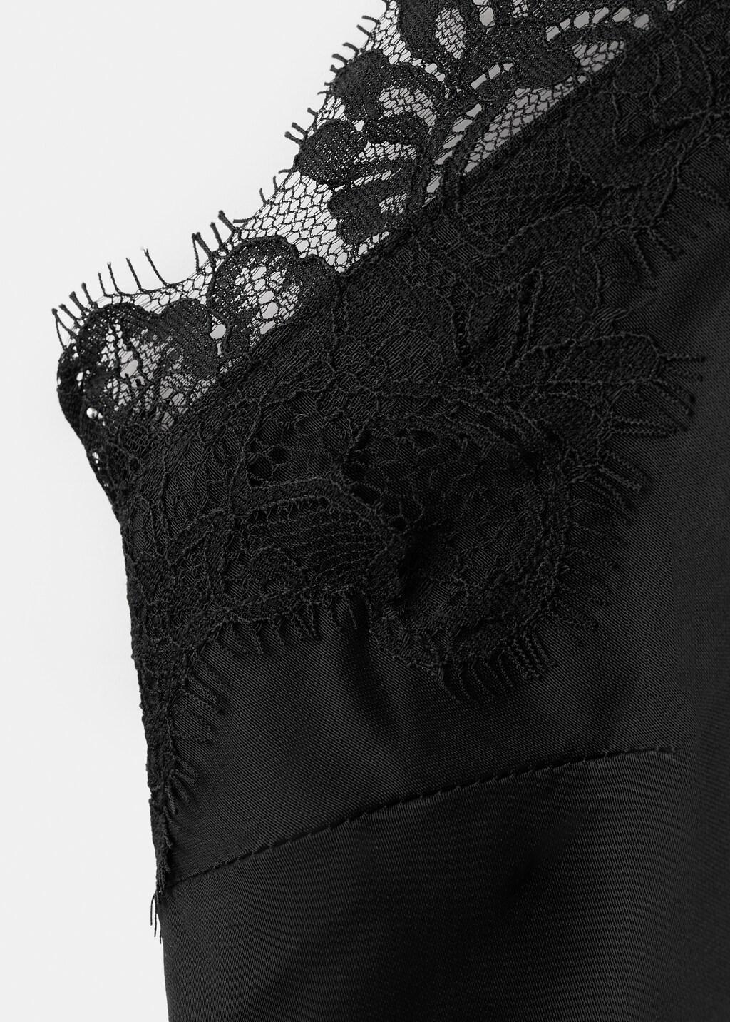 Black Satin Camisole Dress, Black, large image number 1