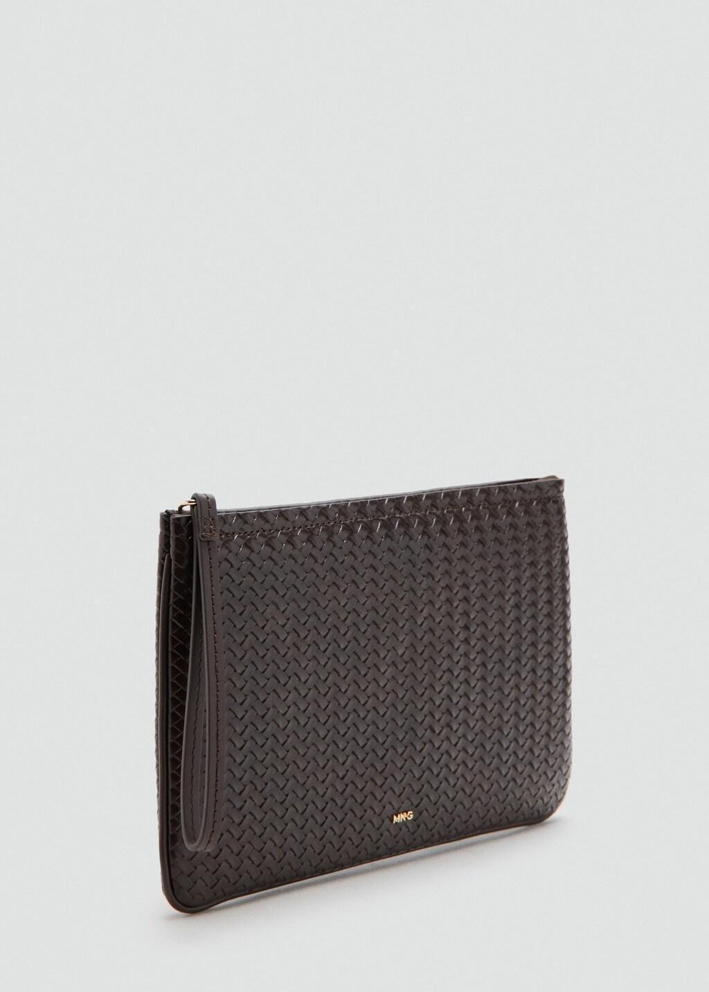 DARK BROWN Braided pouch, Dark Brown, large image number 0
