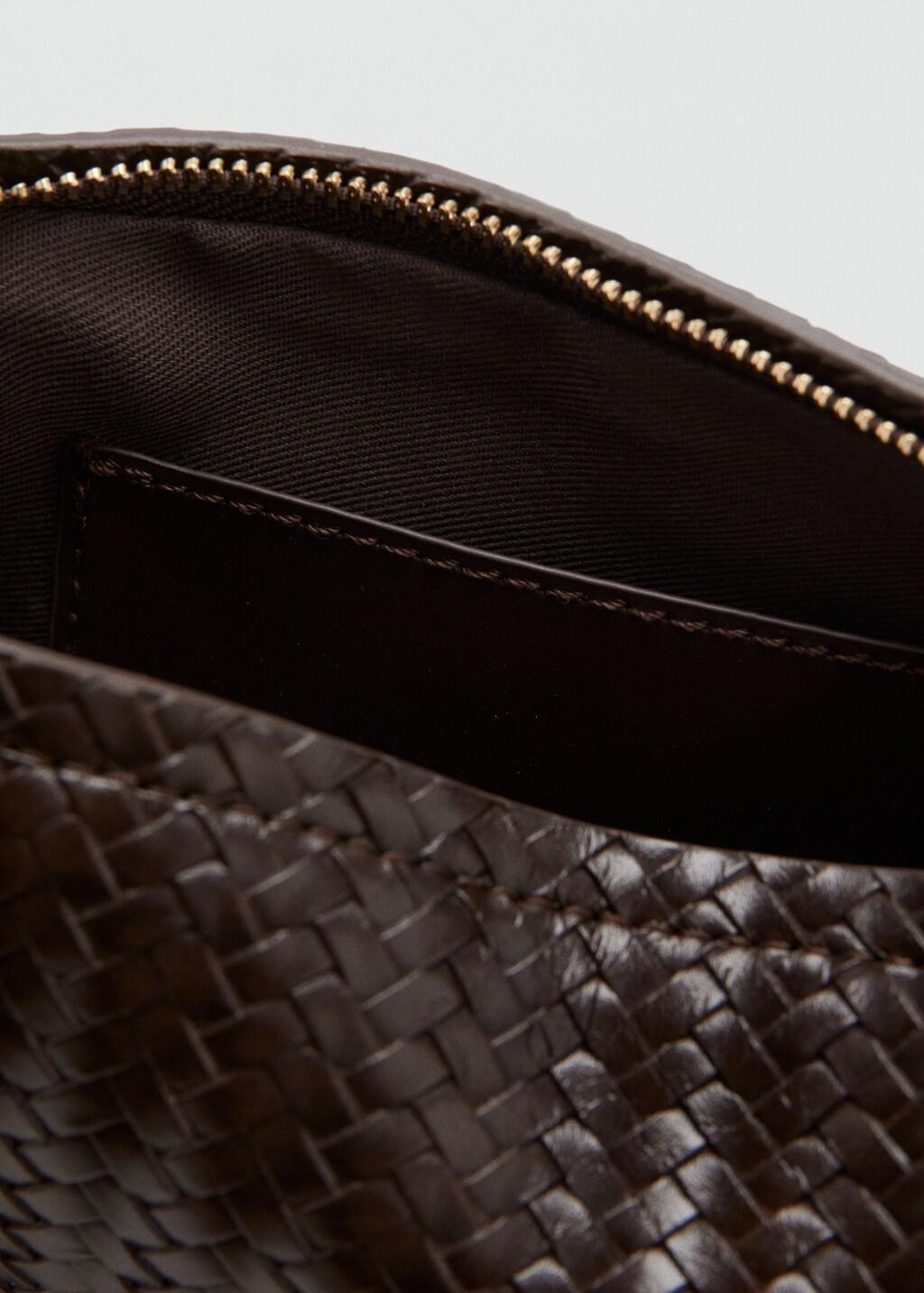 DARK BROWN Braided pouch, Dark Brown, large image number 1