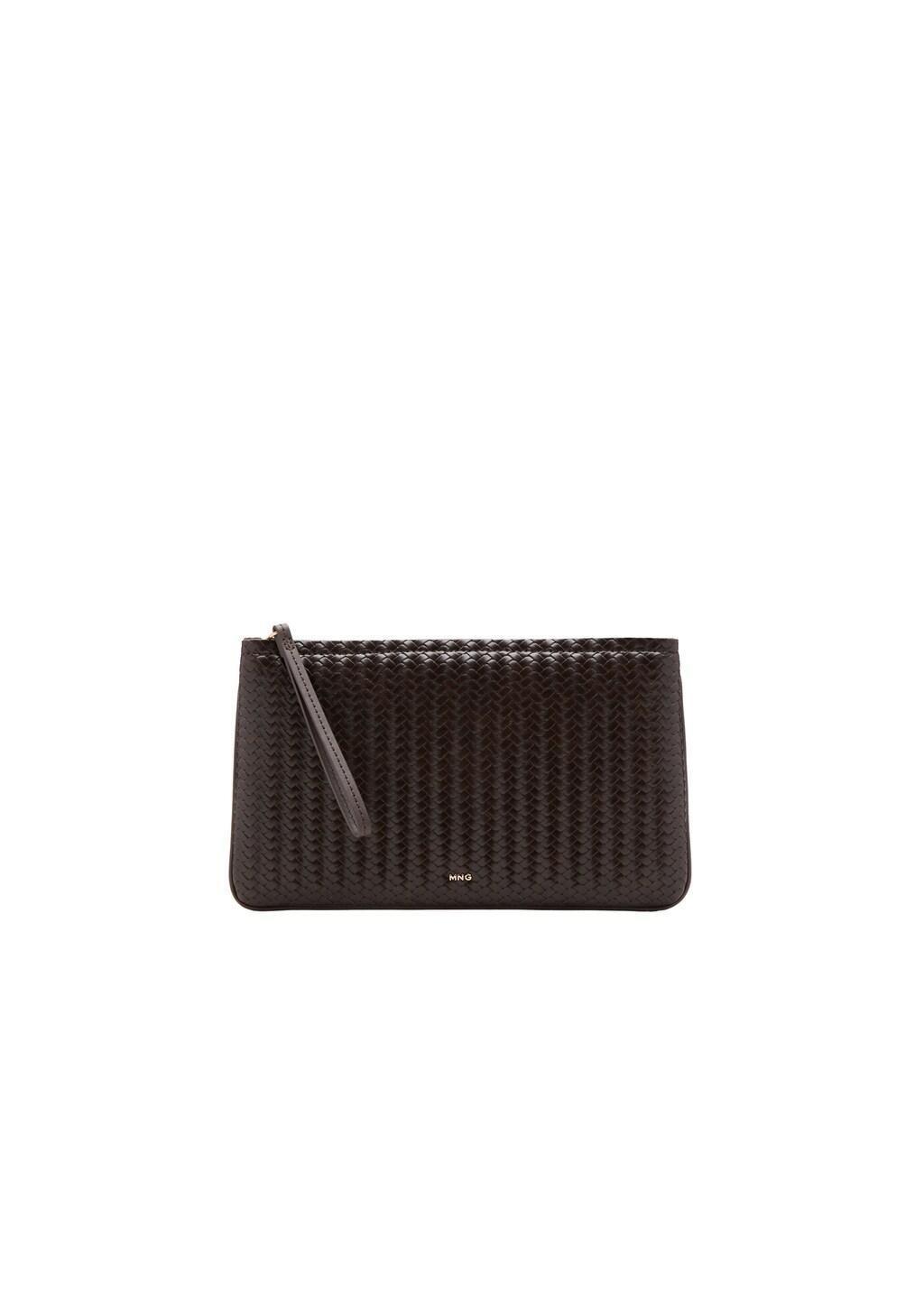 DARK BROWN Braided pouch, Dark Brown, large image number 2