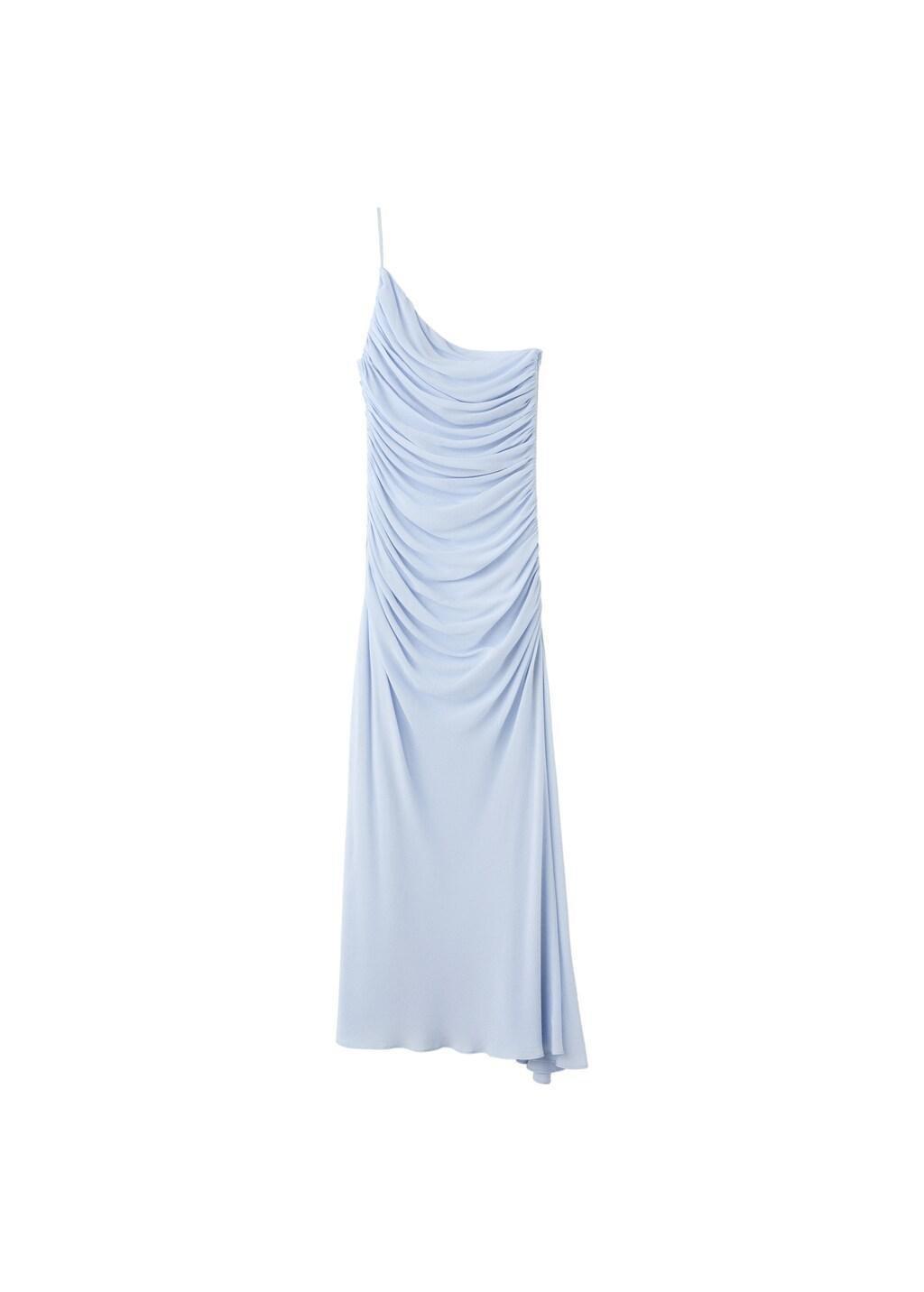 Blue Lt Pastel Asymmetrical Pleated Dress, 0201_50, large image number 6