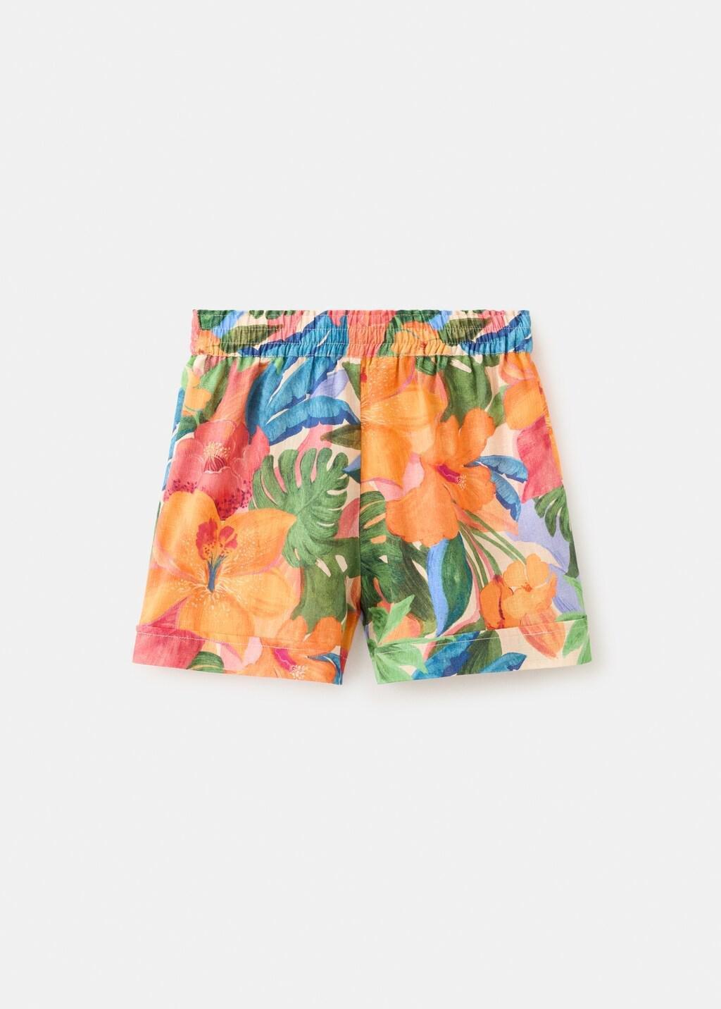 ORANGE Tropical-print shorts, Kids Girl, 0201_20, large image number 2