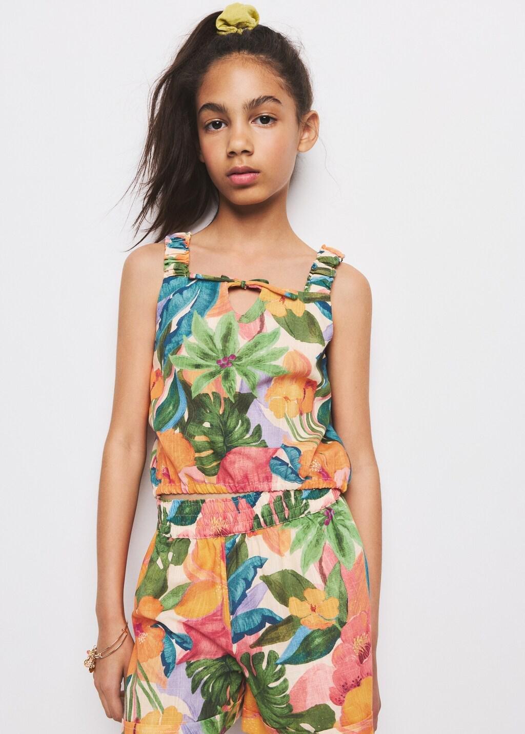 ORANGE Tropical-print shorts, Kids Girl, 0201_20, large image number 4