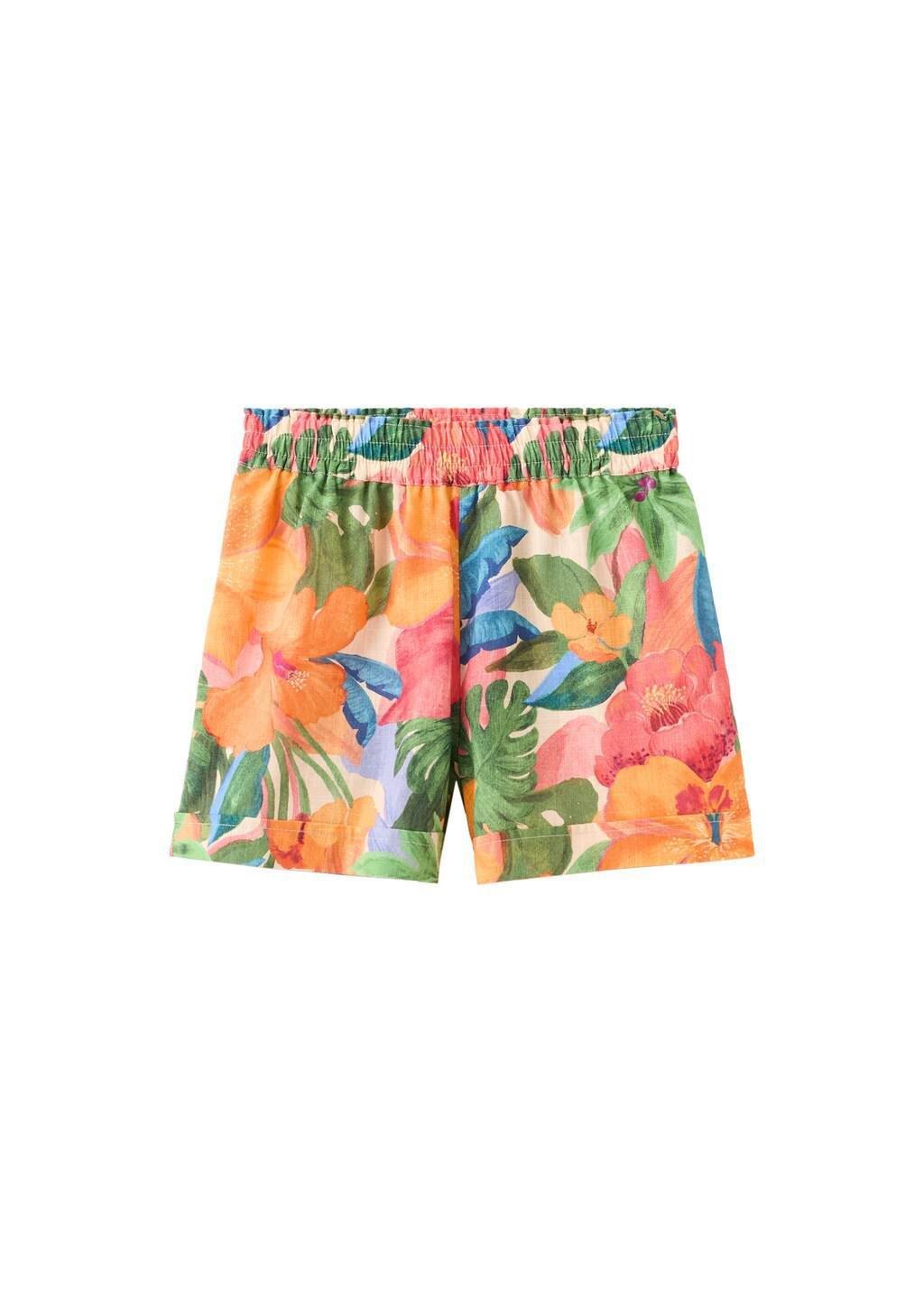 ORANGE Tropical-print shorts, Kids Girl, 0201_20, large image number 6