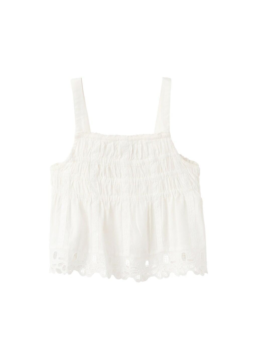 Beige Embroidered Details Blouse, Kids Girl, Light Beige, large image number 6