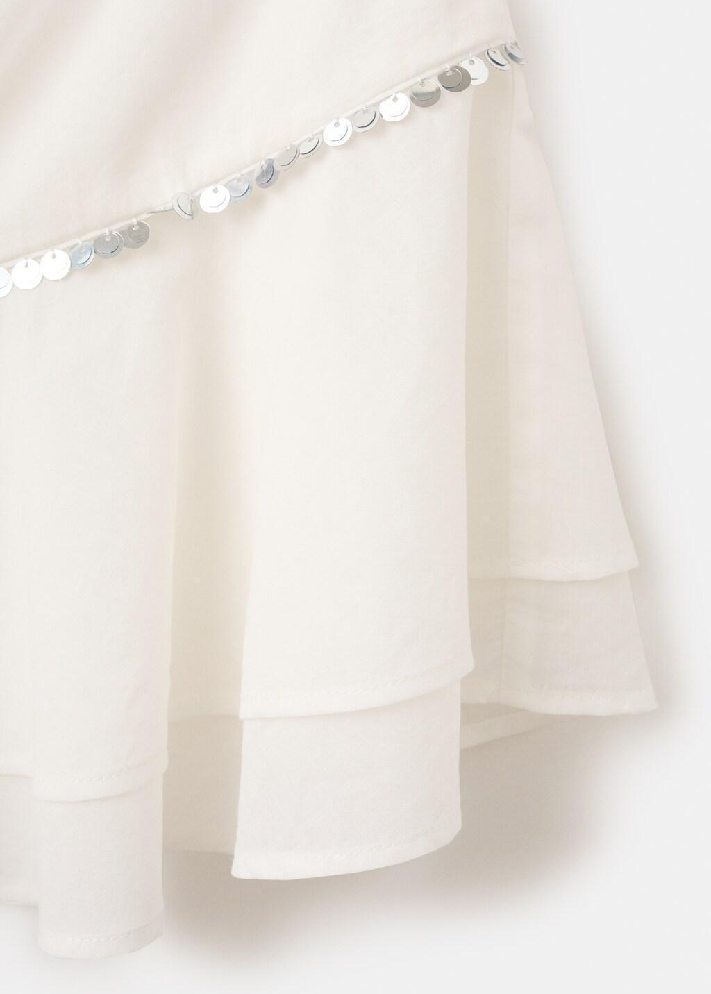 White Ruffled Halter-Neck Dress, White, large image number 1