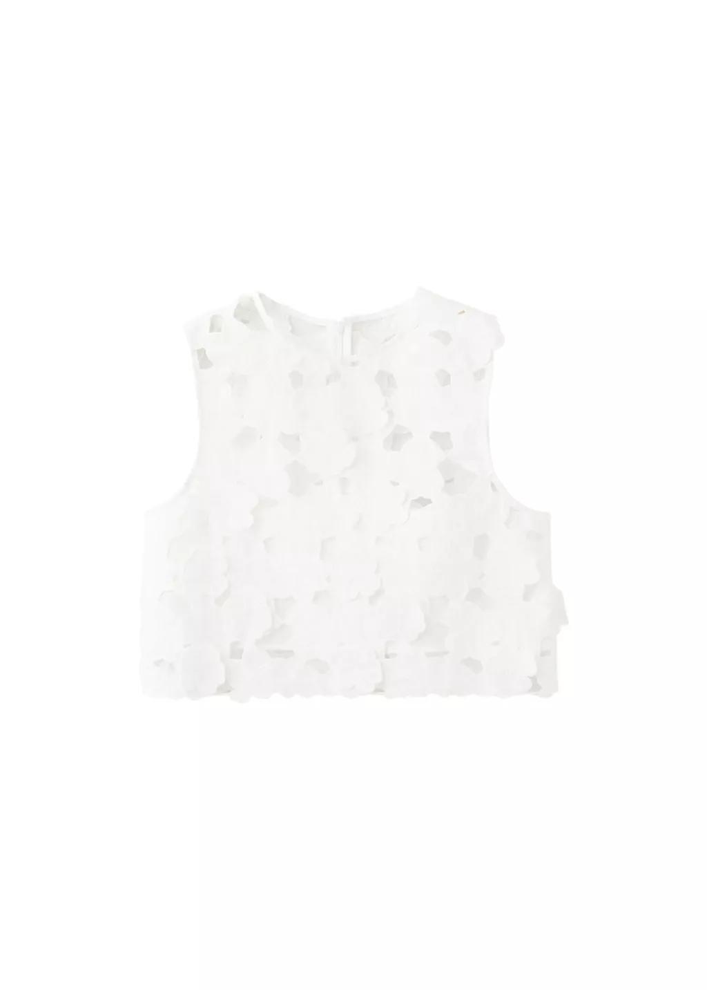 White Embroidered Broderie Anglaise Top, Natural White, large image number 6