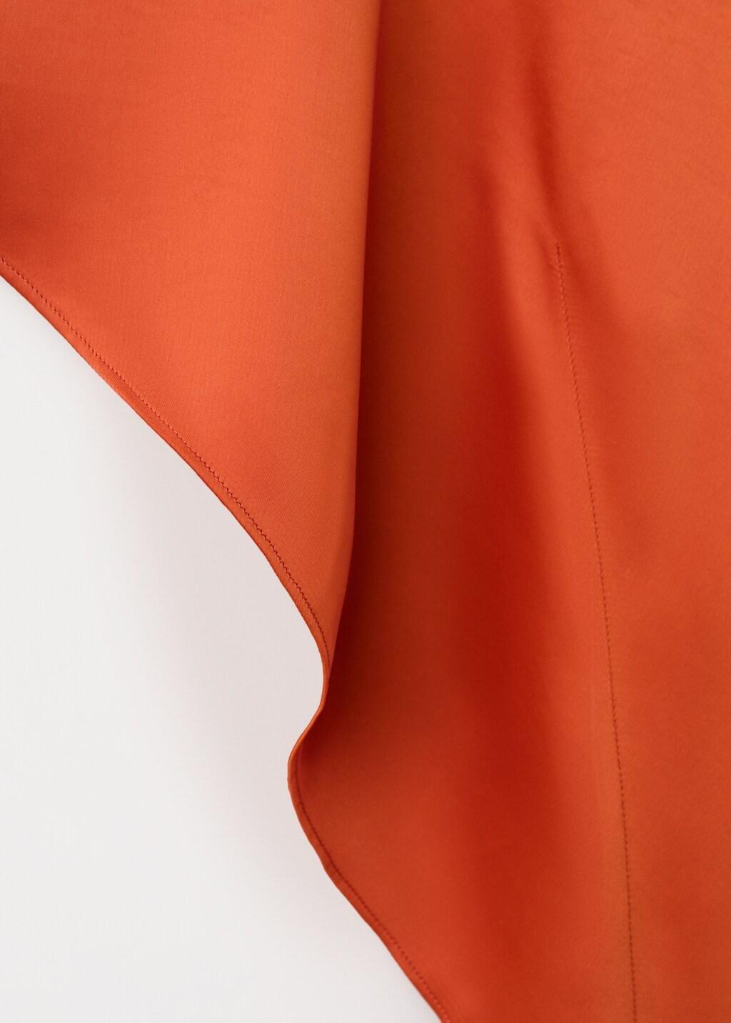 Orange Asymmetric Satin Blouse, 0201_79, large image number 5