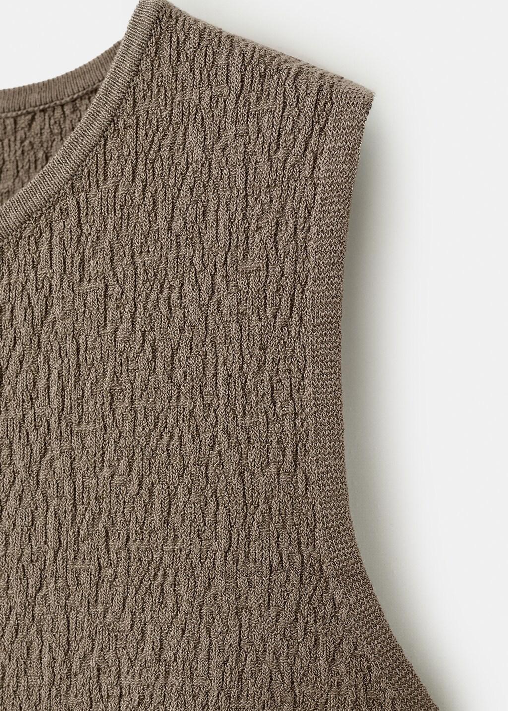 Brown Plain Top With Buttons, Medium Brown, large image number 5