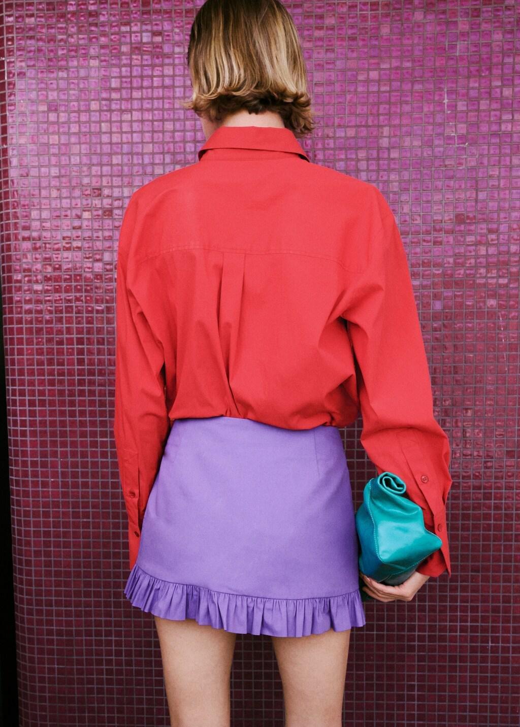 Purple Ruffled Short Skirt, Medium Purple, large image number 3