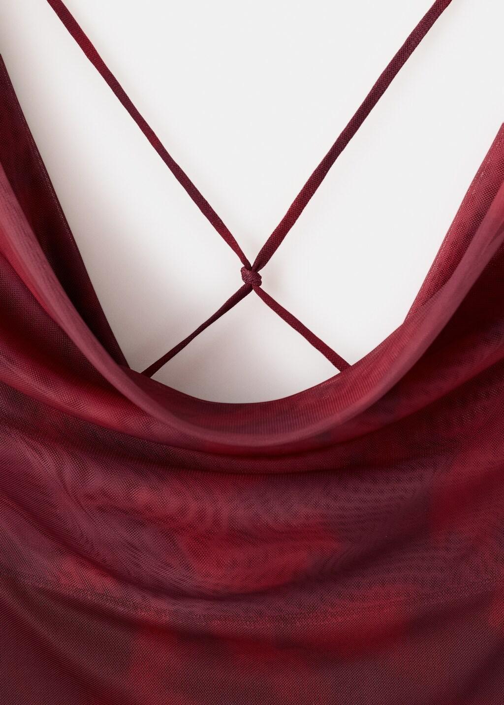 Red Draped Fitted Dress, 0201_78, large image number 5