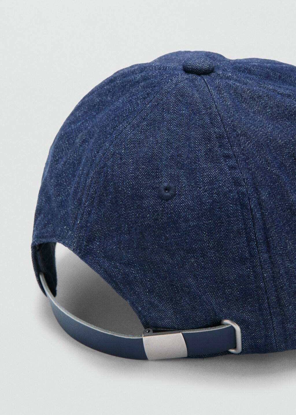 Navy 100% Cotton Denim Cap, 0201_56, large image number 1