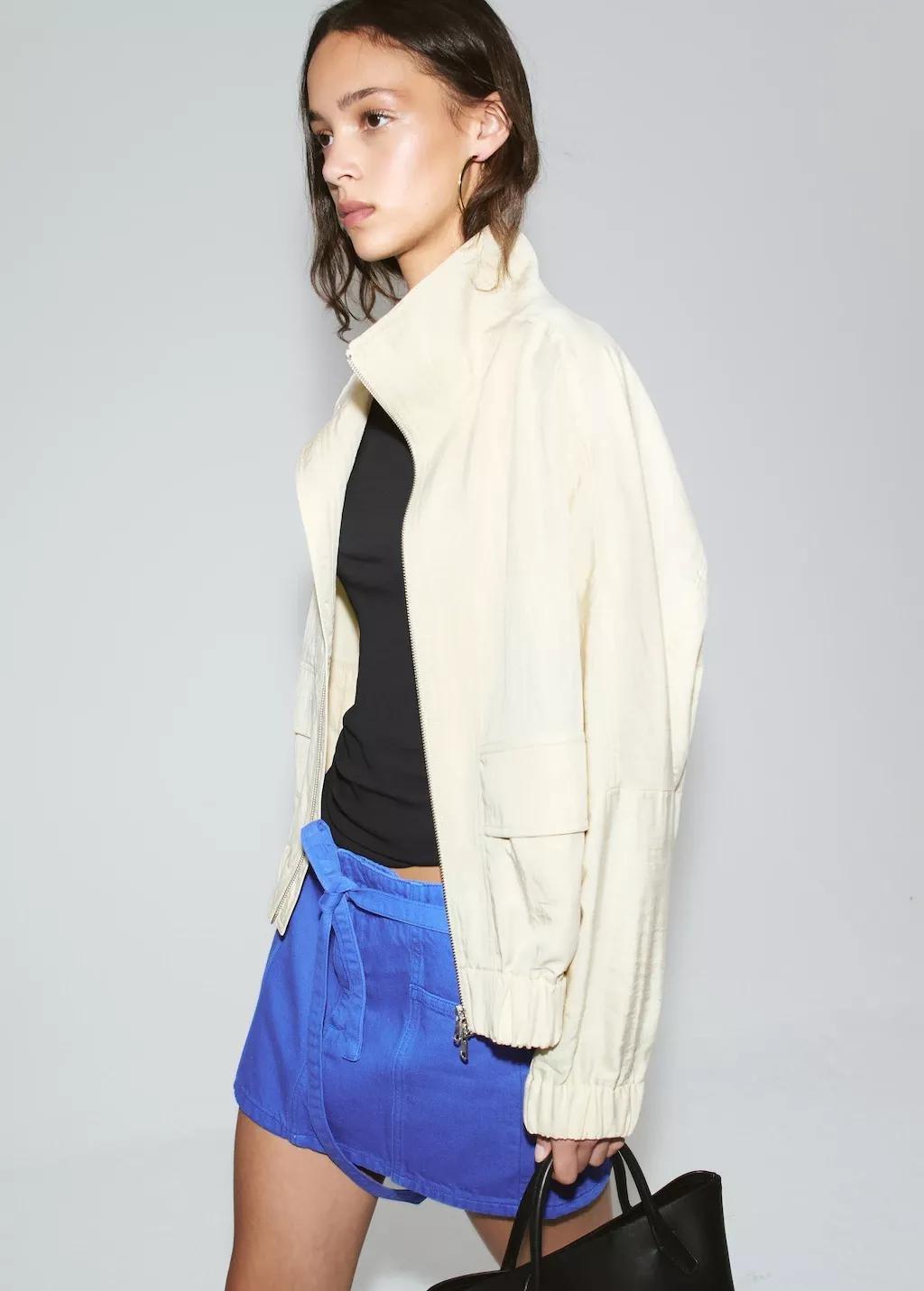 Blue Denim Skirt With Belt, 0201_52, large image number 4