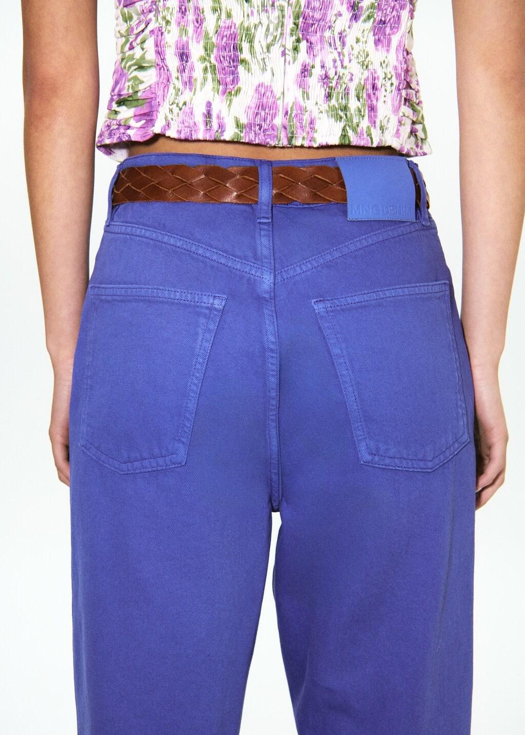 Blue High-Waisted Mom-Fit Jeans, 0201_52, large image number 1