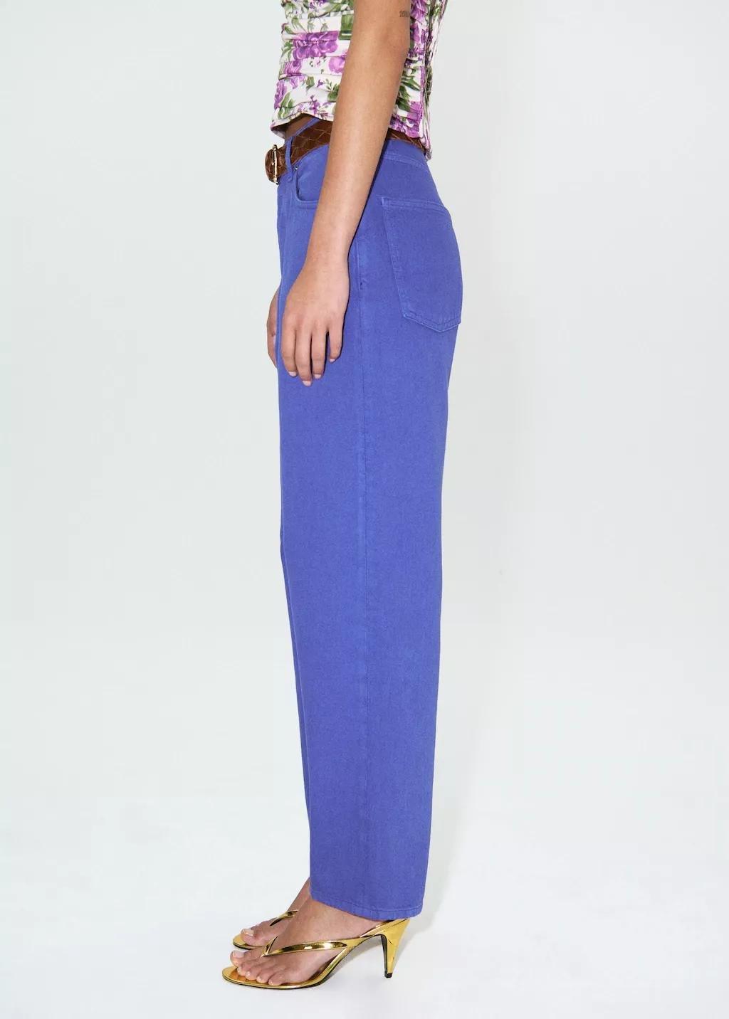 Blue High-Waisted Mom-Fit Jeans, 0201_52, large image number 2