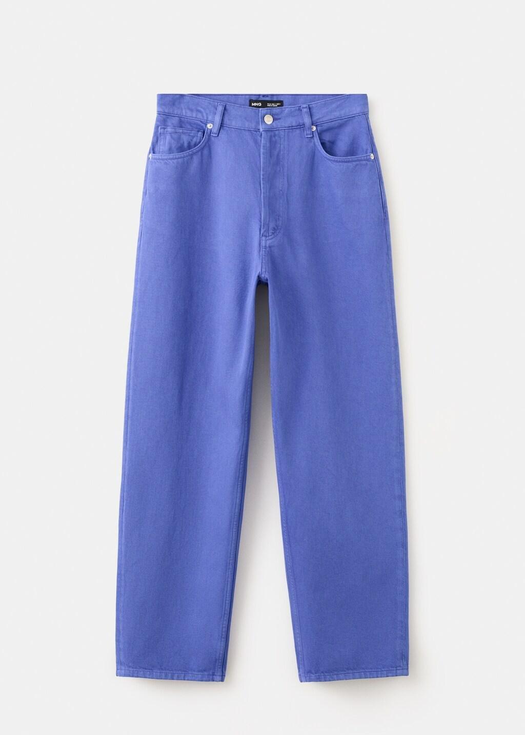 Blue High-Waisted Mom-Fit Jeans, 0201_52, large image number 3