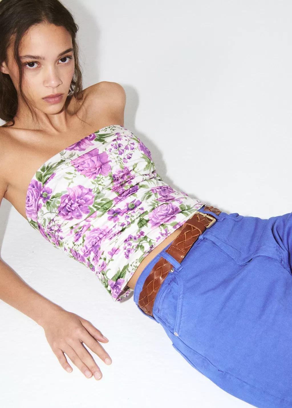Blue High-Waisted Mom-Fit Jeans, 0201_52, large image number 4