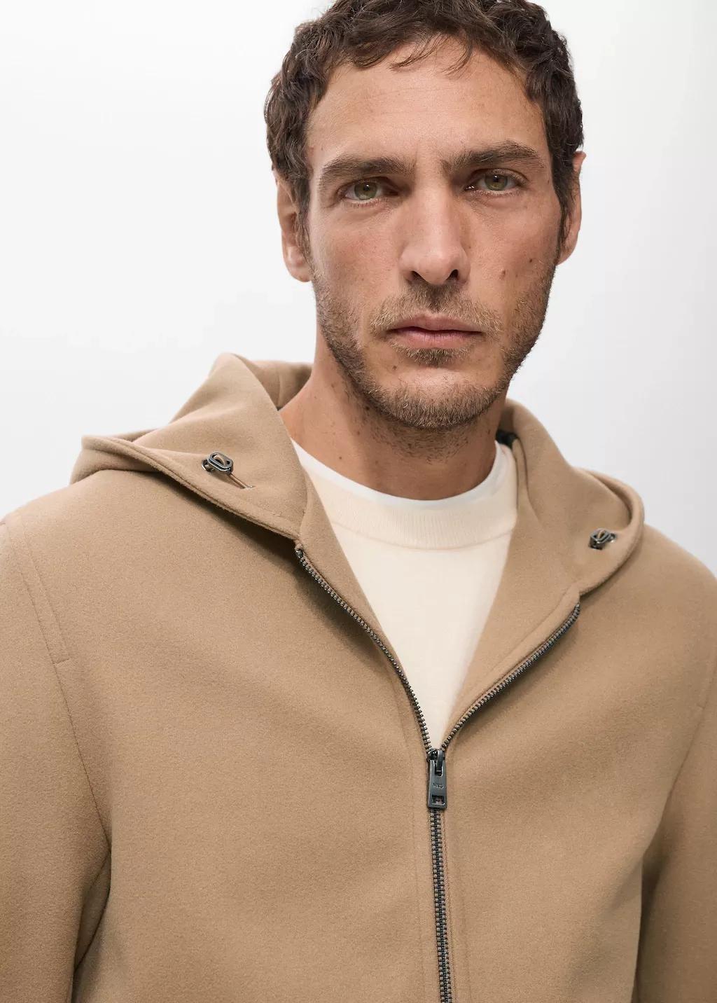 Brown Wool Coat With Hood, 0201_09, large image number 4