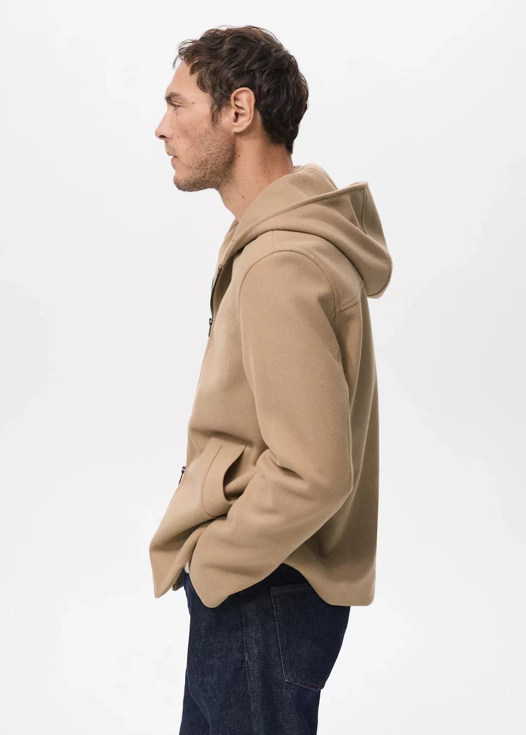 Brown Wool Coat With Hood, 0201_09, large image number 6