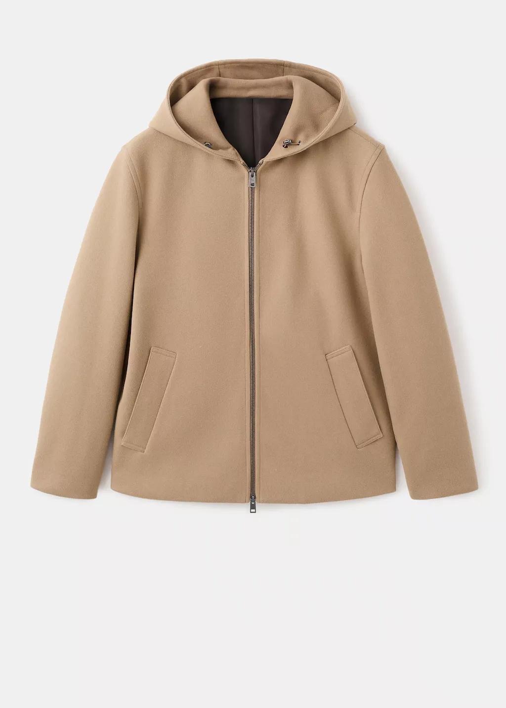 Brown Wool Coat With Hood, 0201_09, large image number 8