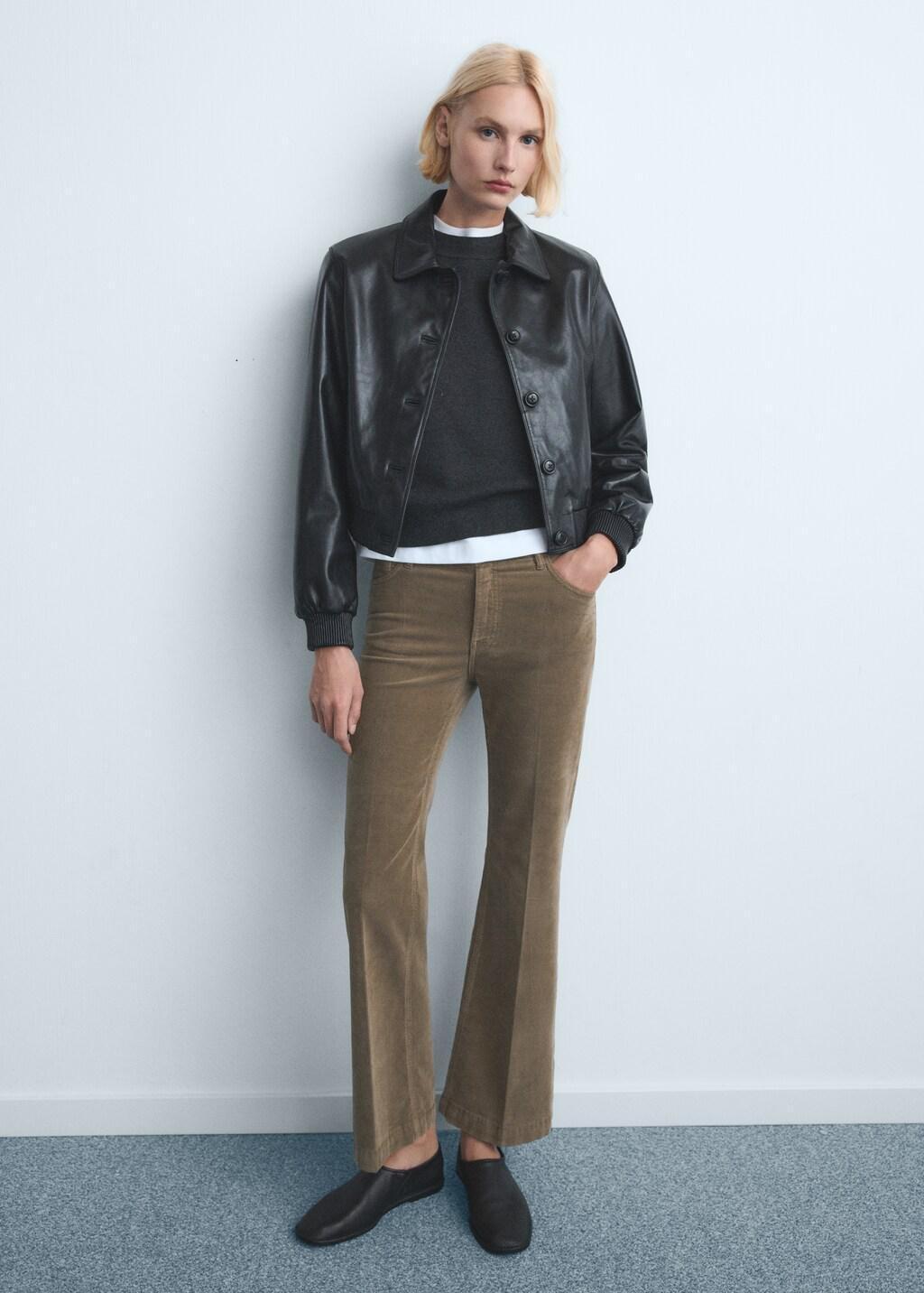 Brown Corduroy Flared Jeans, 0201_35, medium