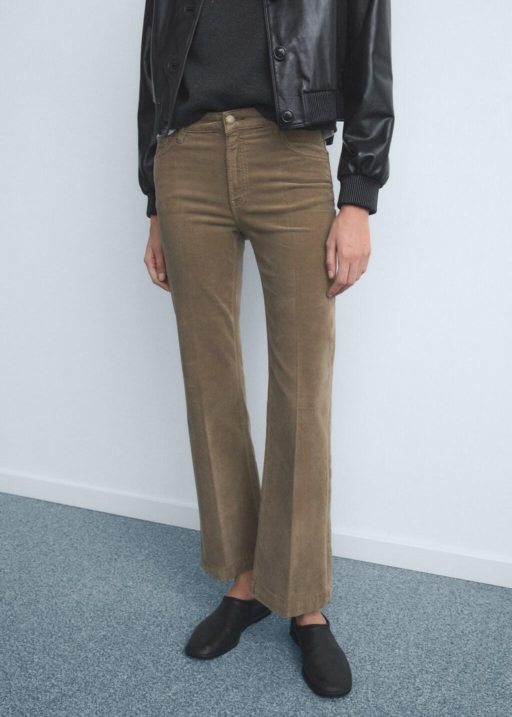 Brown Corduroy Flared Jeans, 0201_35, large image number 3