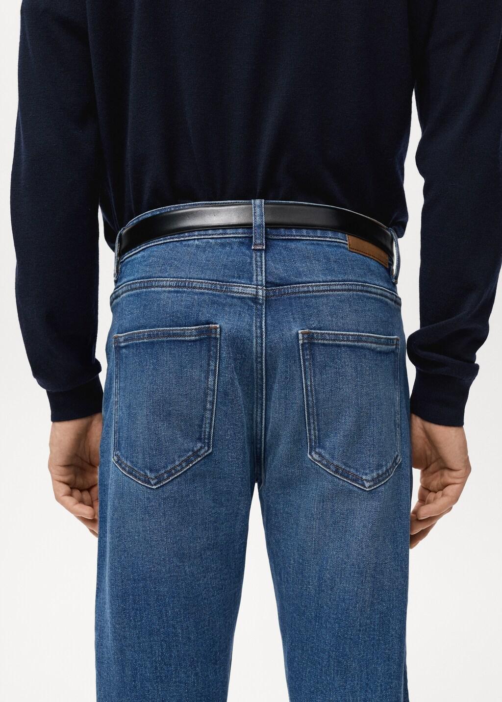Blue Ben Cropped Tapered-Fit Jeans, Open Blue, large image number 6