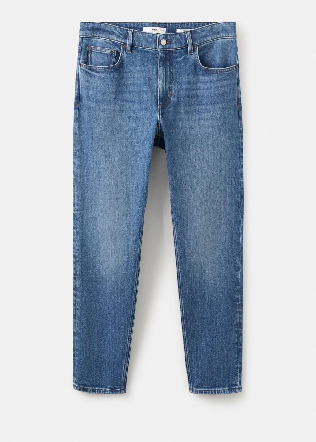Blue Ben Cropped Tapered-Fit Jeans, Open Blue, large image number 8