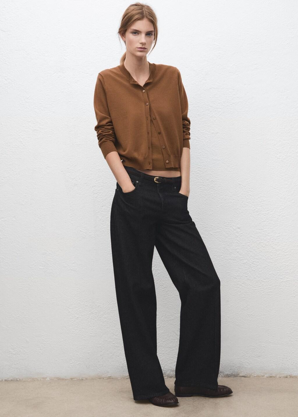 Brown Chunky-Knit Wool-Blend Cardigan, Medium Brown, medium