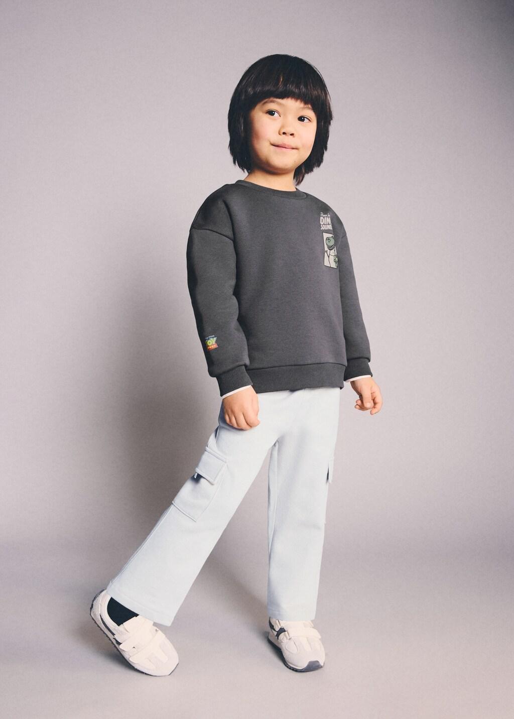 White Cotton Cargo Joggers, Kids Unisex, Natural White, large image number 0