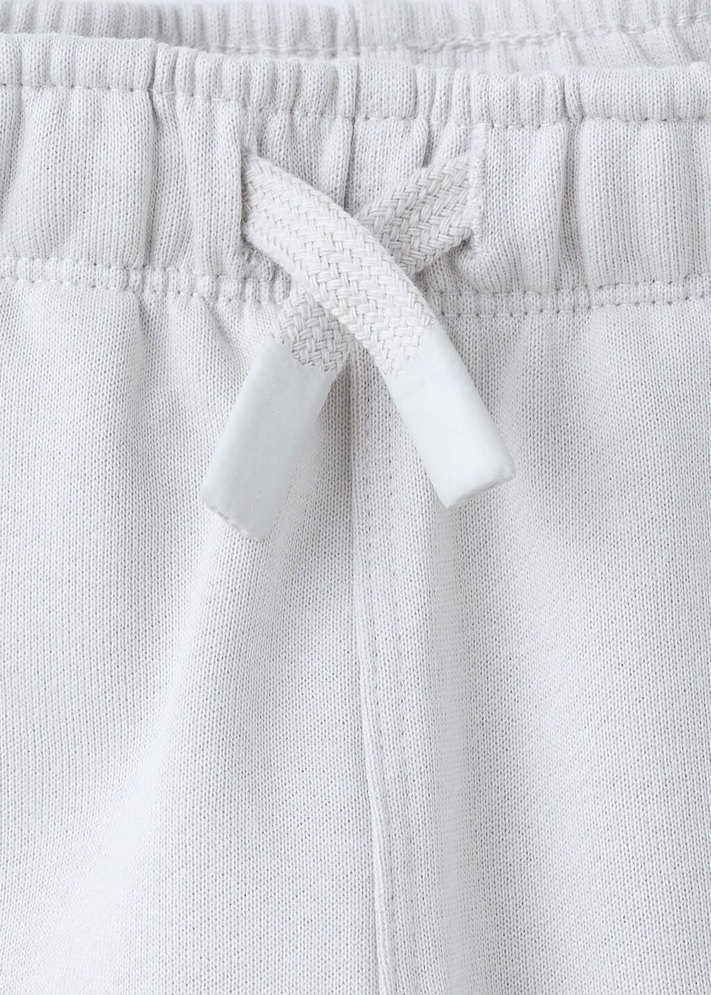 White Cotton Cargo Joggers, Kids Unisex, Natural White, large image number 1