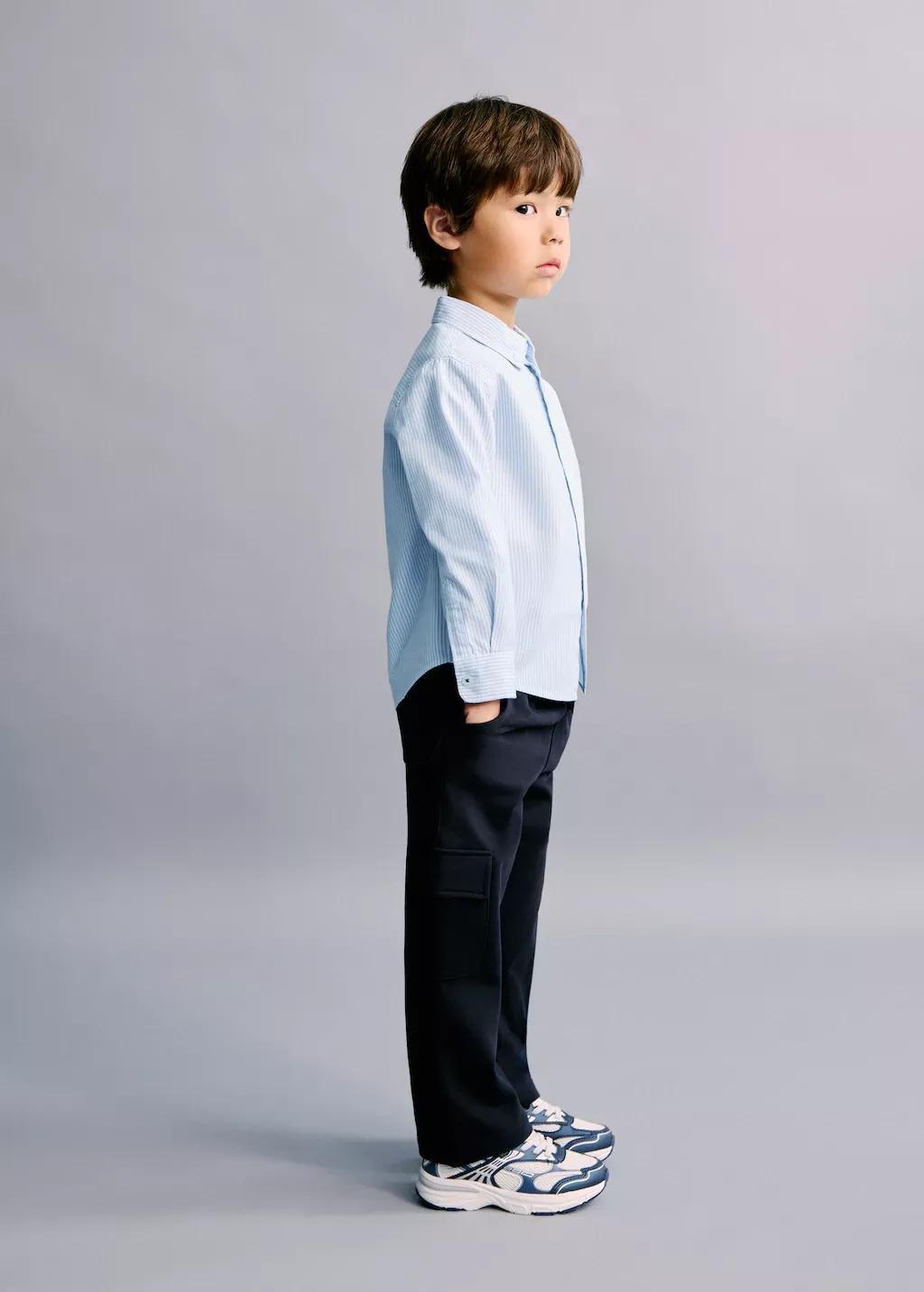 Navy Cotton Cargo Joggers, Kids Unisex, Navy, large image number 0