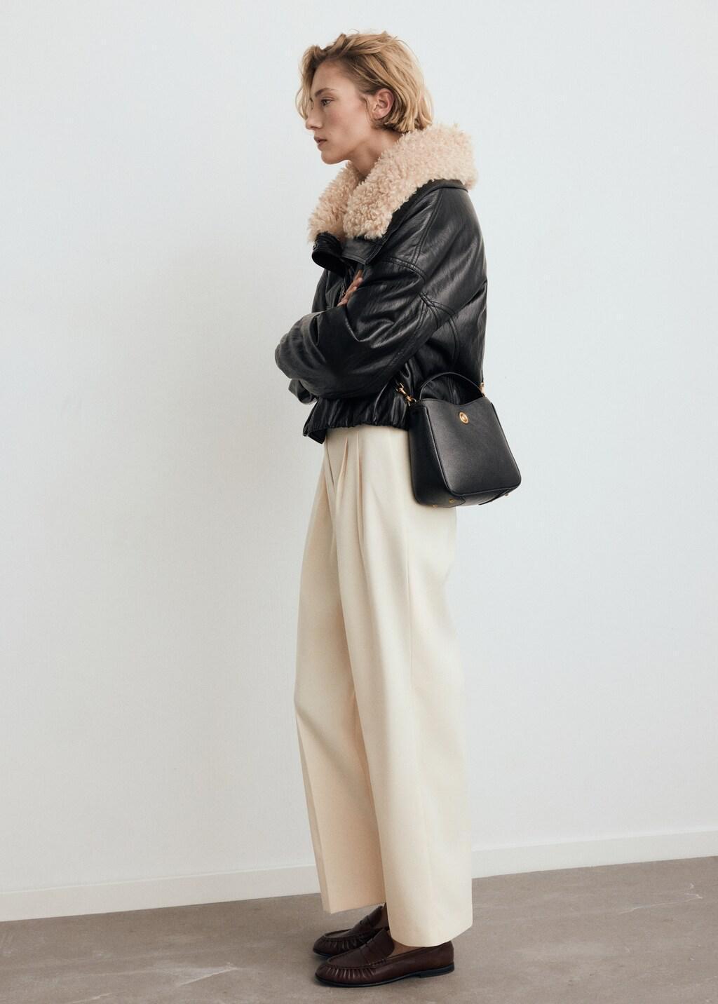 Black Small Bucket Bag With Metal Detail, Black, large image number 0