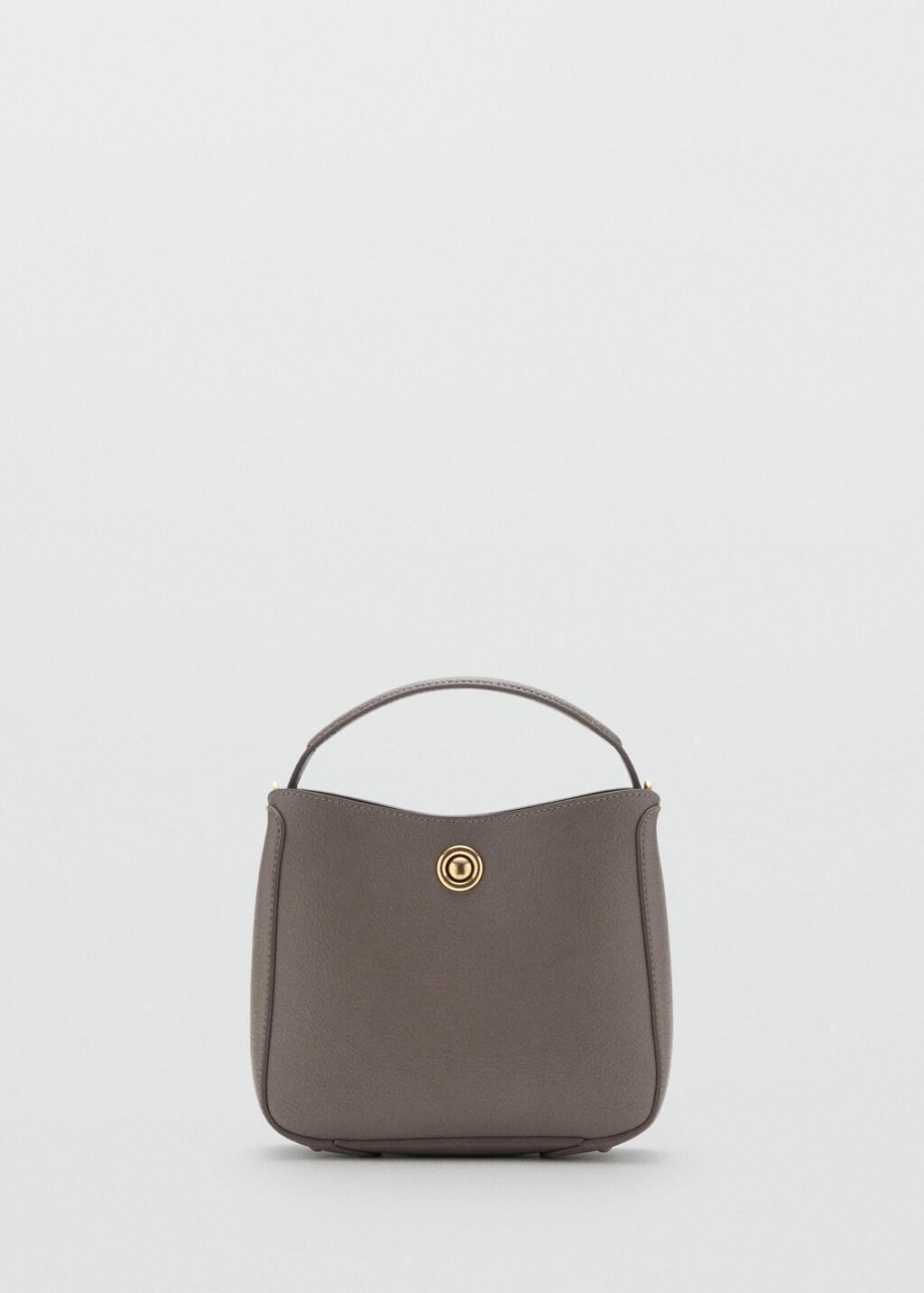 Brown Lt Pastel Small Bucket Bag With Metal Detail, Light Pastel Brown, large image number 3