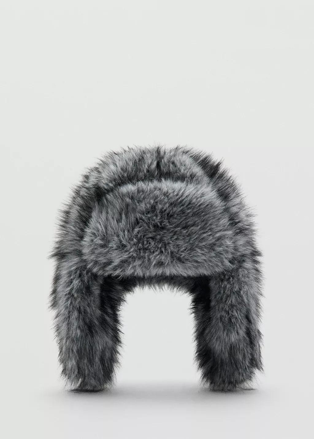 Grey Faux-Fur Hat, Grey, large image number 3