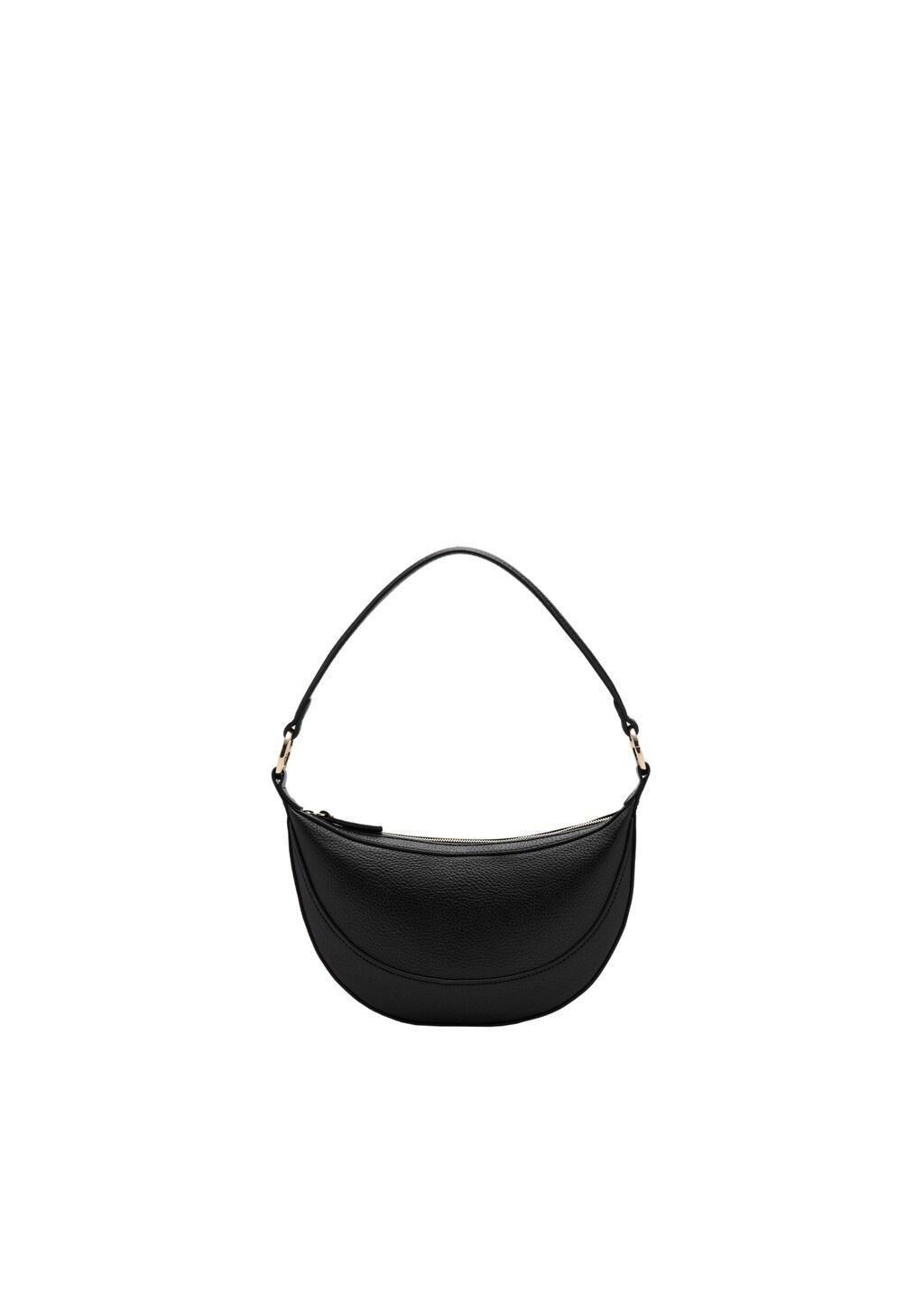 Black Oval Shoulder Bag, 0201_99, large image number 3