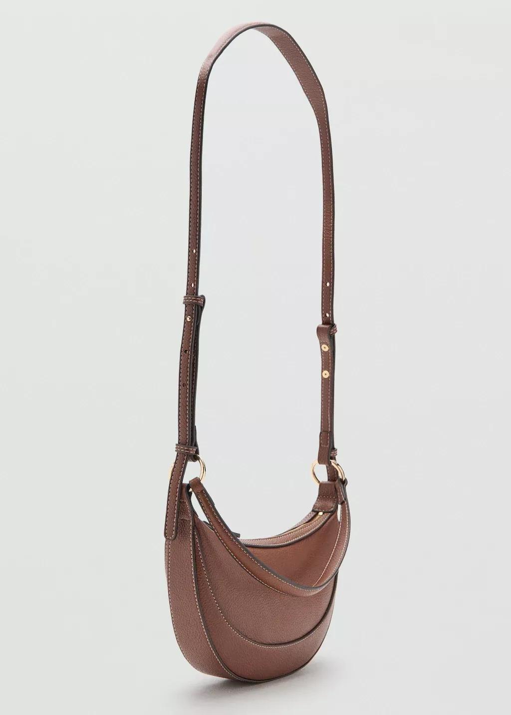 Brown Oval Shoulder Bag, Medium Brown, large image number 0